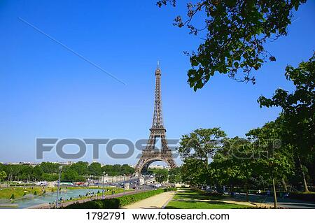 Stock Image - Eiffel tower and grounds. Fotosearch