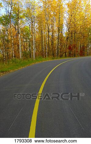 Stock Photo - Fall road. Fotosearch