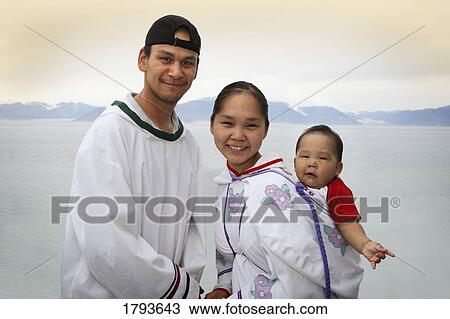 Stock Photo - Family in Nunavut. Fotosearch - Search Stock Images, Poster Photographs, Pictures, and Clip Art Photos