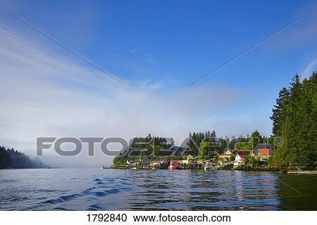 Stock Image - Fishing village. Fotosearch