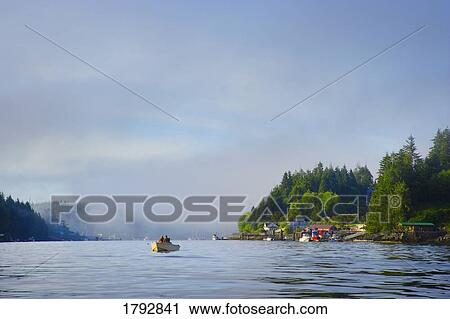 Stock Image - Fishing village. Fotosearch