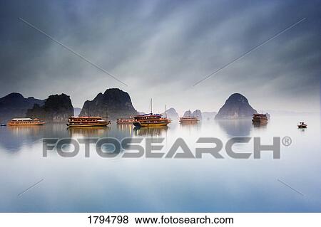 Stock Photo - Halong Bay in Vietnam. Fotosearch