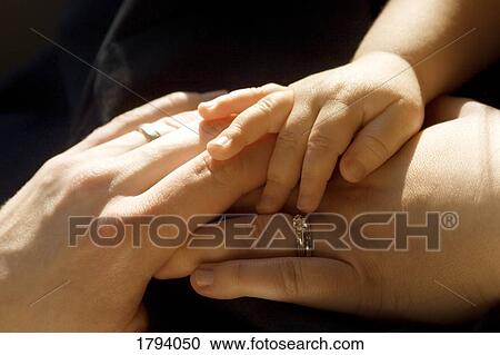 Stock Image - Hands of a family. Fotosearch