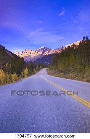 Stock Photo - Medicine Lake Highway in Jasper. Fotosearch