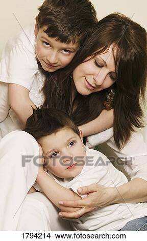 Picture - Mother with her sons. Fotosearch