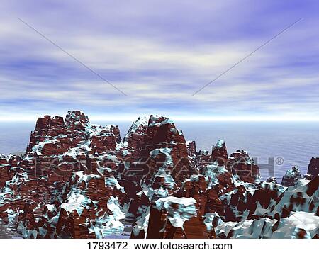 Stock Image - Mountain peaks. Fotosearch