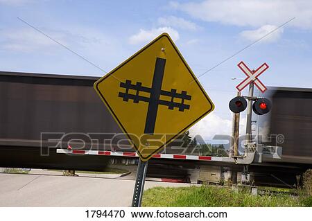 Railroad crossing sign View Large Photo Image Stock Image - Railroad crossing sign. Fotosearch