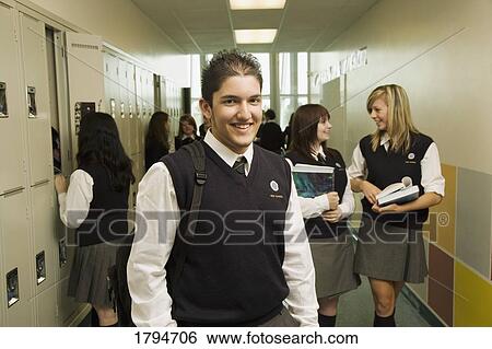 Students in a school hallway View Large Photo Image Stock Photograph - Students in a school hallway. Fotosearch