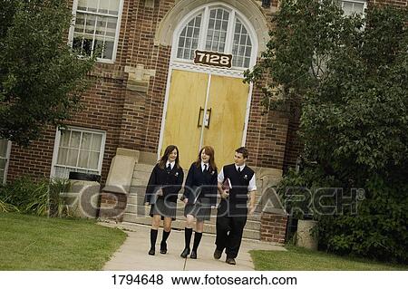 Students outside school View Large Photo Image Stock Photo - Students outside school. Fotosearch