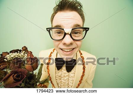 Stock Image - Teen in a vintage tuxedo. Fotosearch