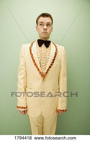 Stock Photo - Teen in a vintage tuxedo. Fotosearch