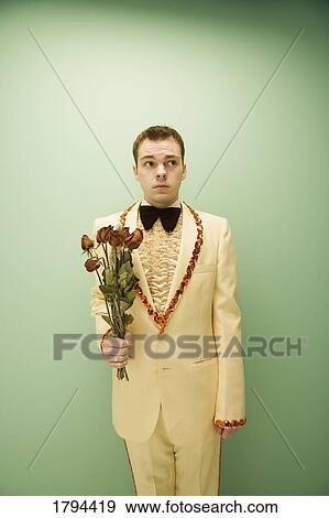Stock Photo - Teen in a vintage tuxedo. Fotosearch