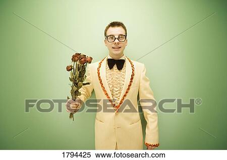 Stock Photography - Teen in a vintage tuxedo. Fotosearch