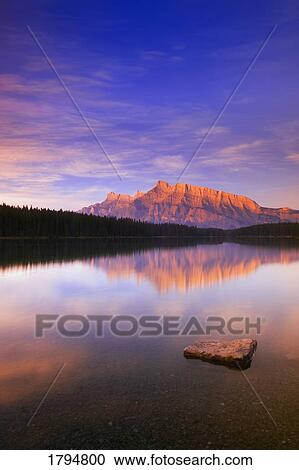 Stock Image - Two Jack Lake in Banff. Fotosearch