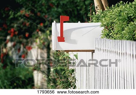 Stock Photograph - White mailbox. Fotosearch
