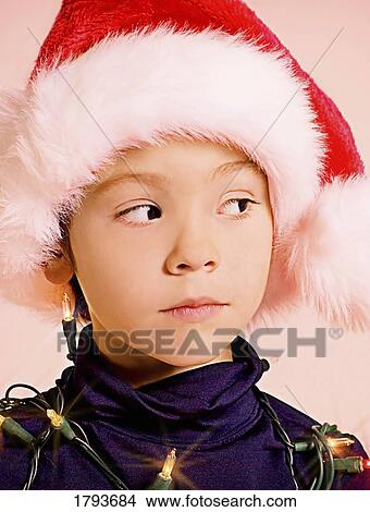 Young child with Christmas outfit View Large Photo Image Picture - Young child with Christmas outfit. Fotosearch