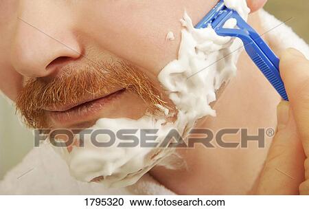Closeup of a man shaving View Large Photo Image Stock Image - Closeup of a man shaving. Fotosearch