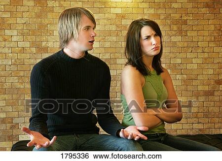 Stock Photograph - Couple fighting. Fotosearch