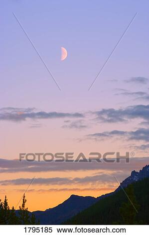 Stock Photography - Half moon, Banff National Park, Alberta, Canada. Fotosearch