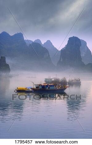 Stock Photo - Junks on Halong Bay. Fotosearch