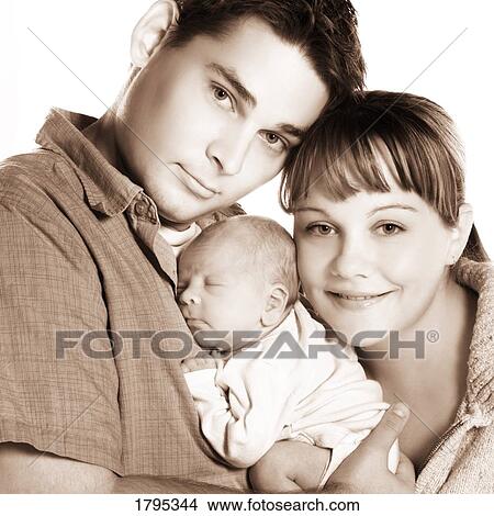 Picture - Portrait of a young family. Fotosearch
