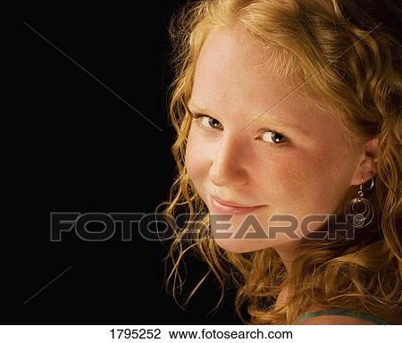 Stock Image - Portrait of a young woman. Fotosearch