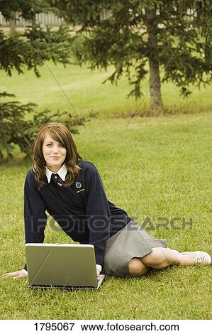 Portrait of student with laptop View Large Photo Image Stock Photo - Portrait of student with laptop. Fotosearch