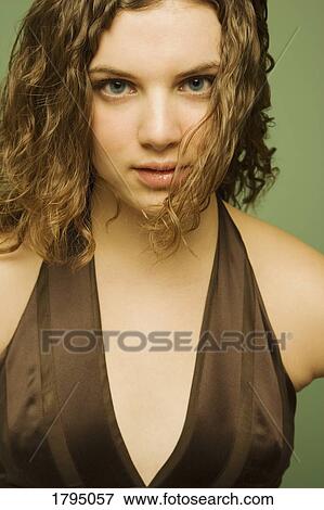 Stock Photo - Portrait of young adult female. Fotosearch