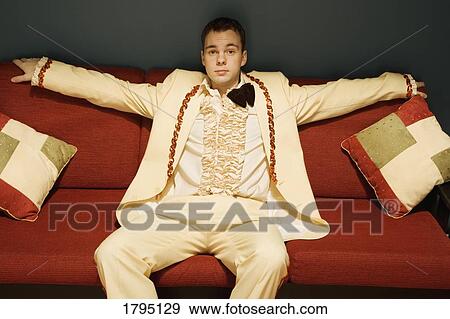 Stock Photo - Teen in a vintage tuxedo. Fotosearch