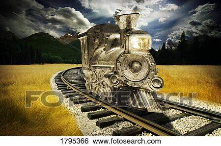 Train going through the mountain View Large Photo Image Stock Photograph - Train going through the mountain. Fotosearch