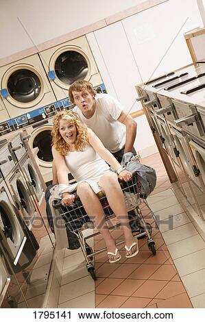 Stock Image - Waiting for the laundry. Fotosearch