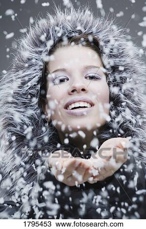 Woman wearing a winter jacket View Large Photo Image Stock Image - Woman wearing a winter jacket. Fotosearch