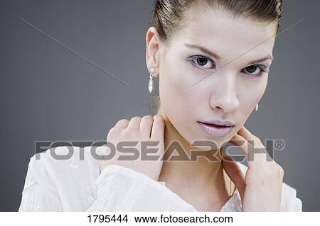 Picture - Woman wearing icy makeup. Fotosearch