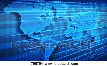Picture - Digital composite of World map. Fotosearch