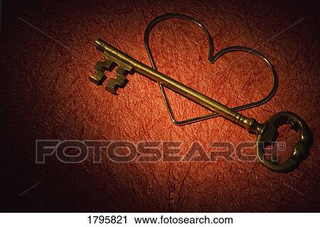 Stock Image - Heart and key. Fotosearch