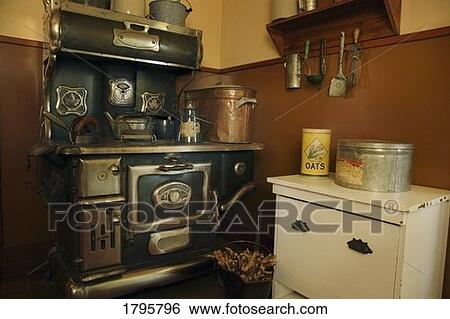 Stock Photograph - Old fashioned kitchen. Fotosearch