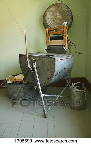 Stock Photo - Old fashioned laundry room. Fotosearch