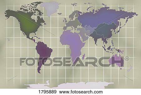 World Map Illustration View Large Photo Image Stock Photo - World Map Illustration. Fotosearch