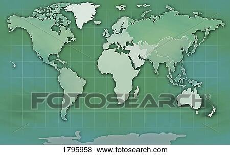 Stock Photo - World Map Illustration. Fotosearch