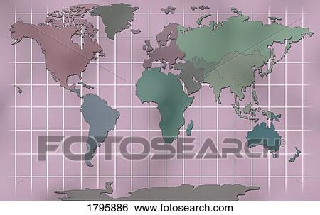 Stock Photograph - World Map Illustration. Fotosearch