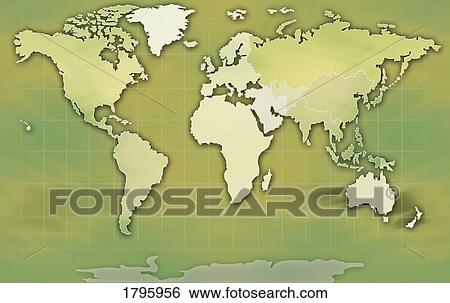 Stock Photograph - World Map Illustration. Fotosearch