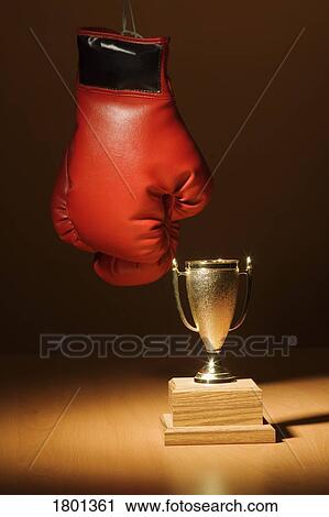 Boxing gloves and trophy View Large Photo Image Stock Image - Boxing gloves and trophy. Fotosearch