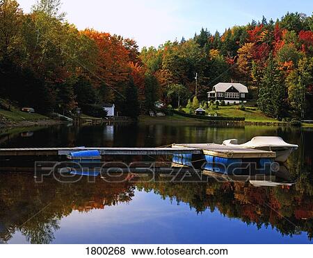 Stock Photo - Cabin on a lake. Fotosearch
