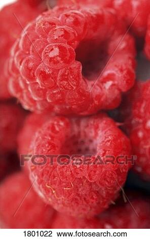 Stock Image - Closeup of raspberries. Fotosearch