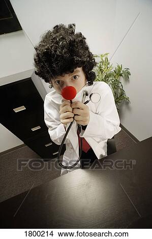 Picture - Doctor feeling scared. Fotosearch