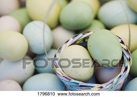 Easter eggs and basket View Large Photo Image Stock Image - Easter eggs and basket. Fotosearch