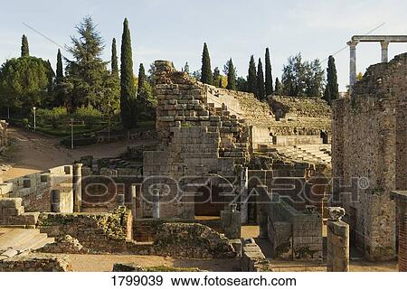 Entrance to the Roman theatre at Merida, Spain View Large Photo Image Stock Photo - Entrance to the Roman theatre at Merida, Spain. Fotosearch