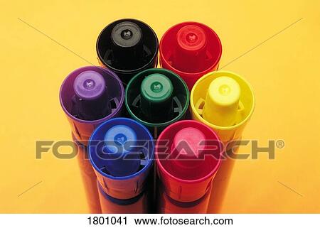 Stock Image - Felt marker tops. Fotosearch