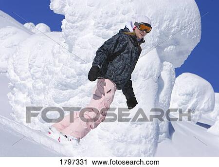 Female snowboarder View Large Photo Image Stock Image - Female snowboarder. Fotosearch