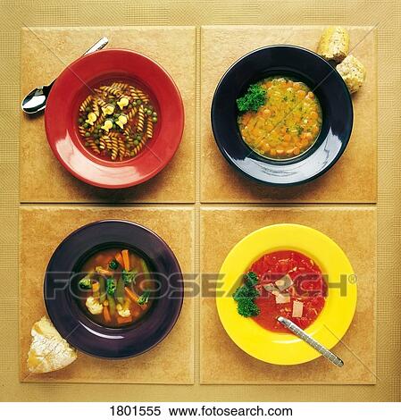 Four dishes of different food View Large Photo Image Stock Photography - Four dishes of different food. Fotosearch